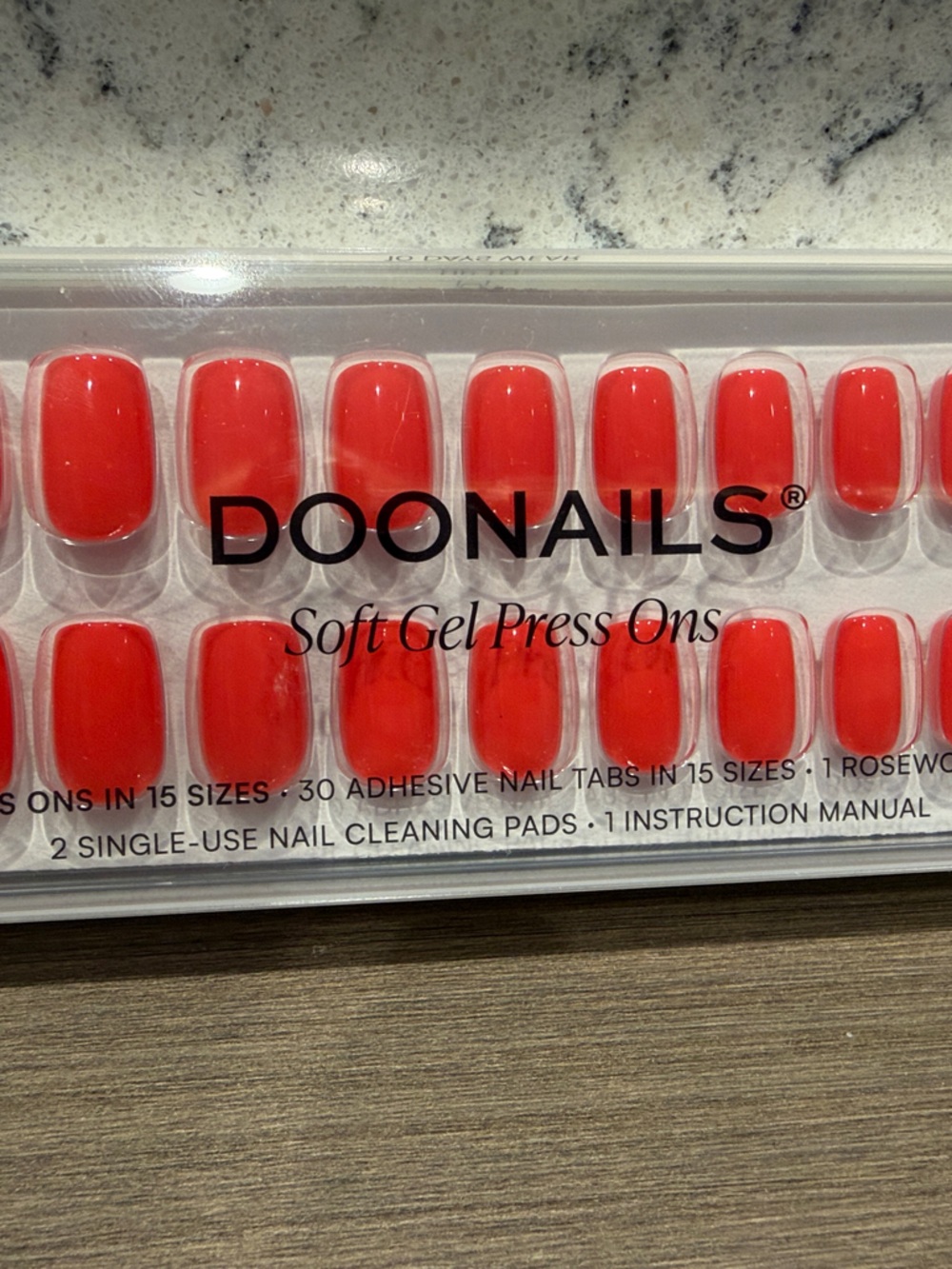 Doonails Sunset Coral Press-On Nails – Pack of 30